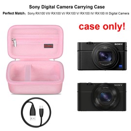 Elonbo Camera Carrying Case for Sony RX100 VII/ RX100 VI/ RX100 V/ RX100 IV/ RX100 III Compact Digital Camera, Vlogging Camera Travel Bag, Video Streaming Camera Storage Holder. Pink