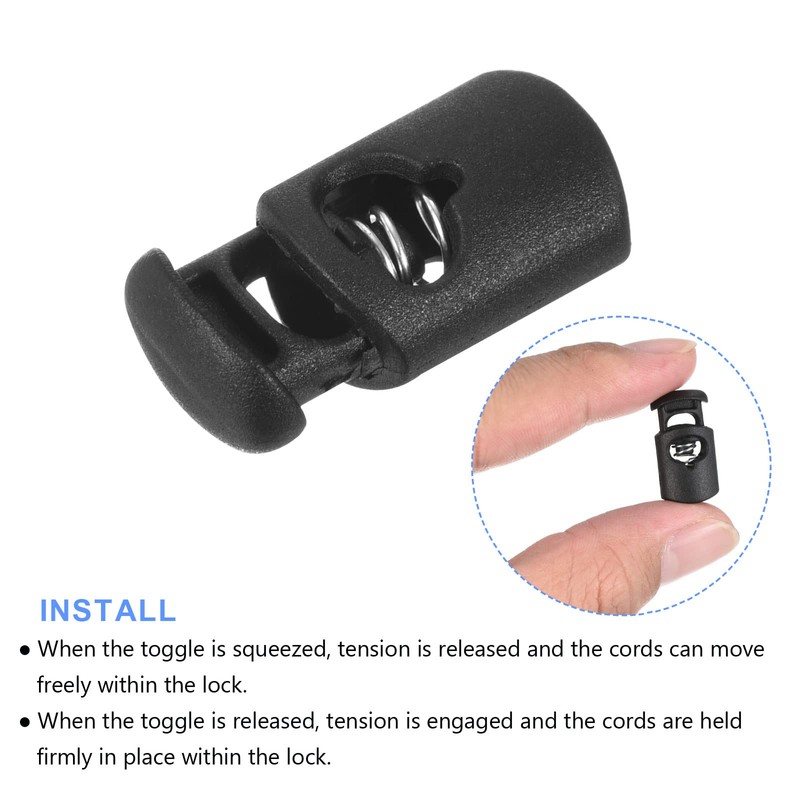 [METALLIXITY] 10pcs Plastic Cord Lock, Cord Stopper, 0.16 inch (4