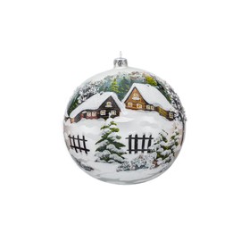 Polish Gallery 8 inch Christmas Ball Ornaments, XL Large Polish Christmas Ornaments, Hand Blown Glass Christmas Ornaments, Glass Christmas Ornaments Balls, Hand Painted Christmas Ornaments White Matte