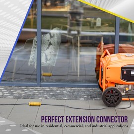 ENERLITES Electrical Replacement Plug & Connector Set, Extension Cord Ends Male and Female, 15 Amp 125 Volt, Straight Blade Plug Grounding Type, NEMA 5-15P & 5-15R, UL Listed, 66202-Y, Yellow