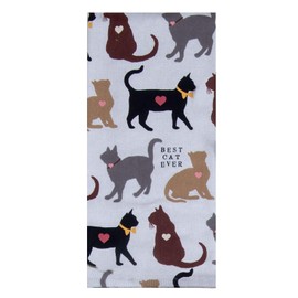 Kay Dee Designs Best Cat Ever Dual Purpose Terry Kitchen Towel, 16" x 26", Various