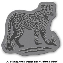 'Cheetah' Rubber Stamp - Unmounted Design for Crafting & Scrapbooking, A7 (RS00051409)