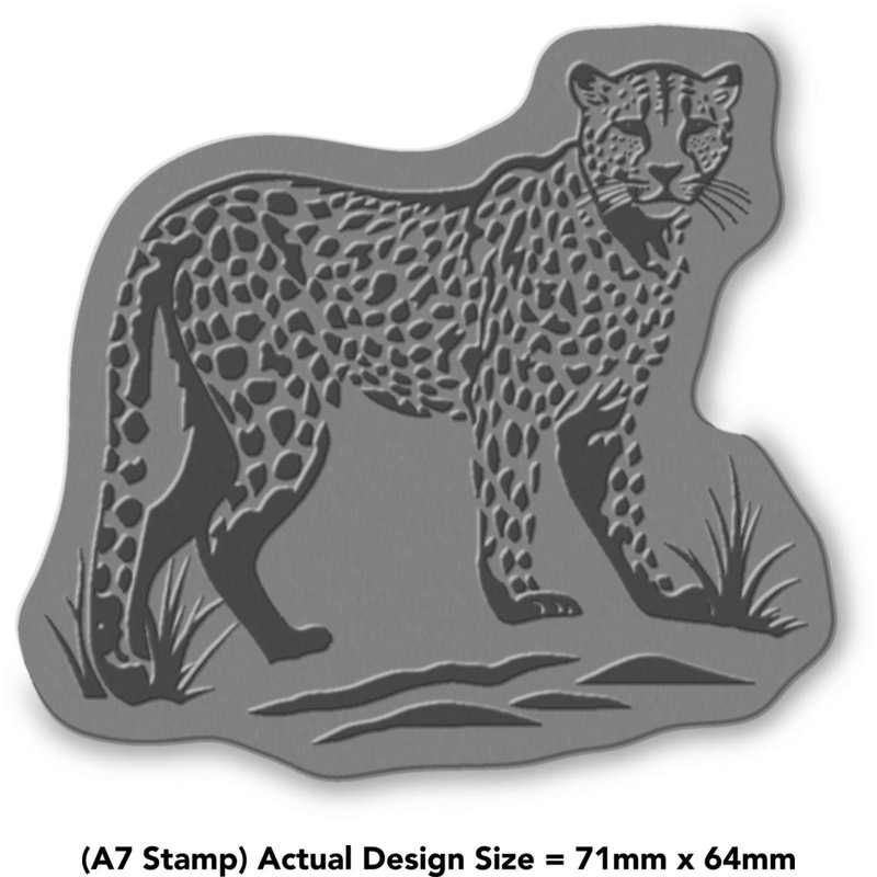 'Cheetah' Rubber Stamp - Unmounted Design for Crafting & Scrapbooking,