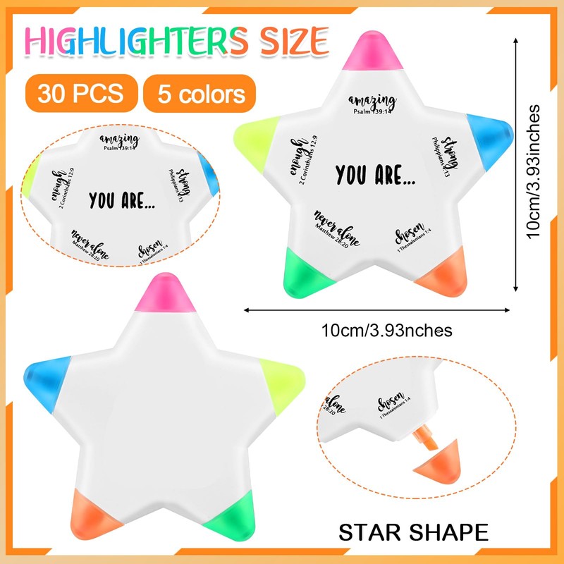 Chivertion 30 Pcs Christian Gifts Bible Highlighters and Pens No