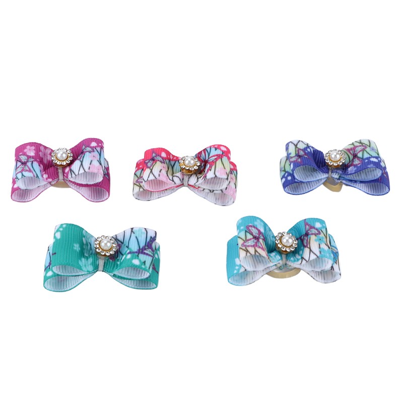 22pcs Pet Bowknot Rubber Bands Cute Colorful Dog Grooming Hair
