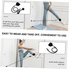 Totority Resistance Rope Door Tension Set with Fitness Elastic Band Foot Ring Buckle and Ankle Strap for Yoga Gym Office Exercise Smooth Surface Lightweight and Portable