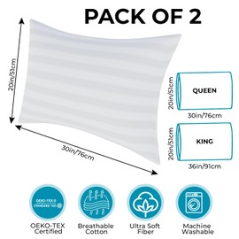 DrSleeep Down Alternative Pillow Set of 2 Premium Soft Hypoallergenic Pillows for Back, Side, and Stomach Sleepers King White
