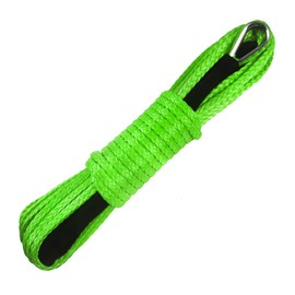 TOUGH 1/4" x 50 ft 10,000LBs Synthetic Winch Line Cable Rope with Black Protecing Sleeve for ATV UTV Winches Truck Boat (Green)