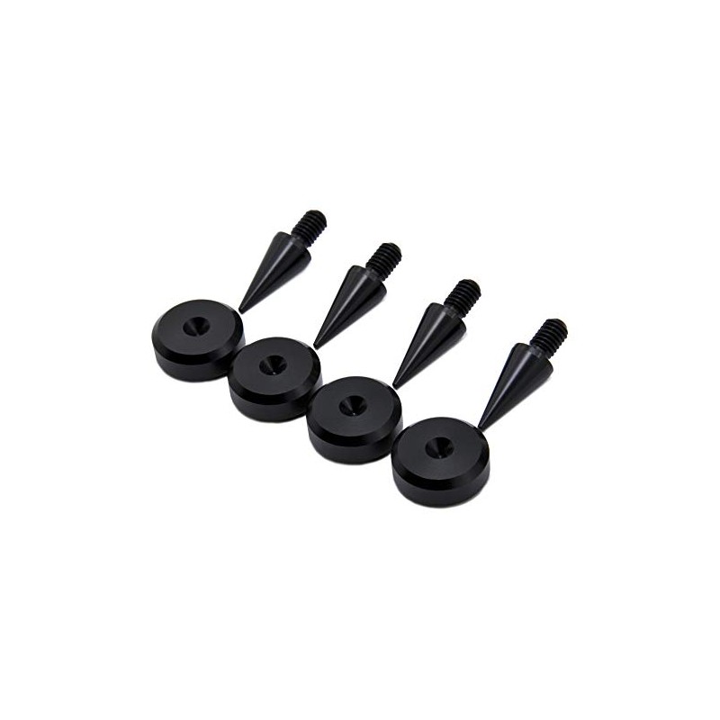 Precisiongeek Speaker Spikes and Pads Set Aluminium Black Spikes M6