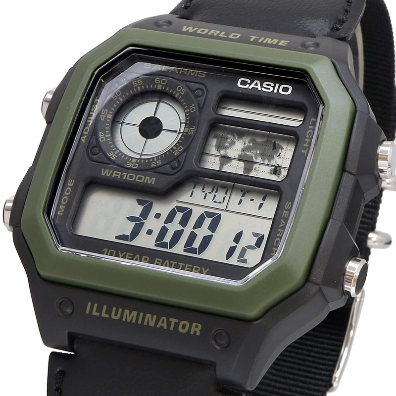Casio World Time Digital Men's Watch AE-1200 Series International Model,