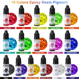 Epoxy Resin Pigment, 16 Colors Concentrated Liquid EpoxyResin Dye,10ml Each