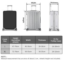 flintronic Elastic Travel Suitcase Protective Cover, Luggage Cover, Luggage Cover for Travel Luggage Protective Cover, Includes Luggage Tag x 1 + Luggage Strap x 1, #2 Black