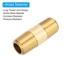 PATIKIL 1/4" x 1/4" NPT Male Brass Pipe Fitting Long