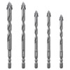 Flintronic Four-Flute Drill Bit Set, 5PCS Four Blade Serrated Eccentric