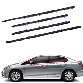 BOLTRY 4Pcs Car Window Weather Stripping Molding Trim Seal Belt KitCompatible with Honda Civic Sedan 2012 2013 2014 2015, Replaces OEM# 72450-TR0-A01 72410-TR0-A01 72950-TR0-A01 72910-TR0-A01