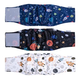 Pet Soft Dog Belly Band - 3 Packs Reusable Dog Diapers Male|Male Dog Diapers Belly Wraps - Washable Dog Belly Bands for Male Dogs (Starry Sky, XS)