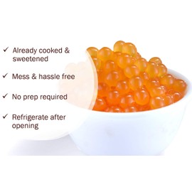 Passion Fruit Boba Pearls, Bursting Tea Balls Drink & Dessert Topping, Passion Fruit Bubble Tapioca Pearls For Bubble Tea 1 Pound (Passion Fruit, 1 LB Pack of 1)