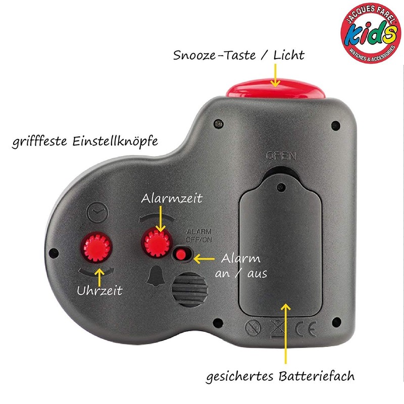 Jacques Farel ACB716 Childrens Alarm Clock Football