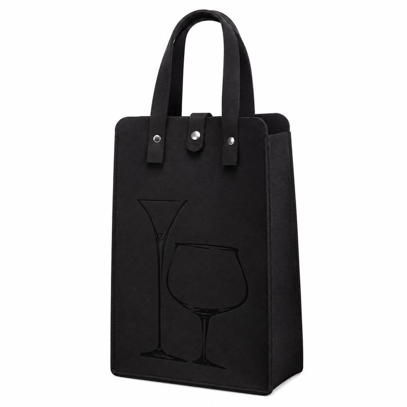 Felt Wine Bag for Gifting – Reusable Double Bottle Carrier