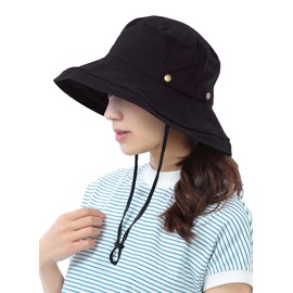 TRAX SHOP TGY-0032 UV Protection, Wide Brim Hat, Sun Shade, Women's, UV Folding, Bicycle, Does Not Fly, Does Not Fly In The Wind, UPF50+ Chin Strap, Spring, Summer, Autumn, Winter, Autumn, Winter,