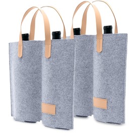 Daphilly Wine Bags, 2Pcs 2 Bottles Felt High Grade Wine Gift Bag for Birthday, Christmas,Baby Shower, Wedding, Graduation, Christmas and Thanksgiving