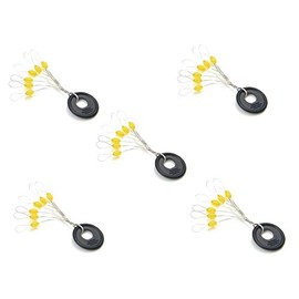 300/600pcs Fishing Bobber Stopper,6 in 1 Float Sinker Line Stops,3 Sizes Black Orange Oval Cylinder Float Stop Available (Orange-Oval, M-300Pcs)