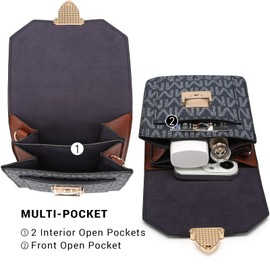 MKP - Bolso bandolera para mujer, ligero, bonito, para teléfono celular, con cierre a presión, Azul oscuro, 5"W x 7"H x 1.5"D