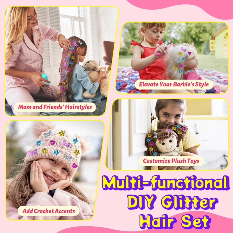 AOSITE Hair Gems Jewels Bedazzler for Girls, Hair Stapler Glitter