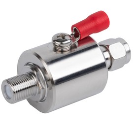 Lightning Arrestor F Male to F Female DC-3GHz 75 ohm Cellular 2G 3G 4G LTE CATV Satellite with 90V Gas Tube Surge Arrester (Lightning Arrester F Male to Female)