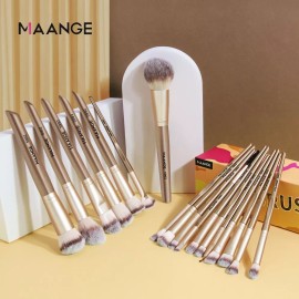 Maange Juegos De Pinceles De Maquillaje De 18 Piezas Con Caja De
