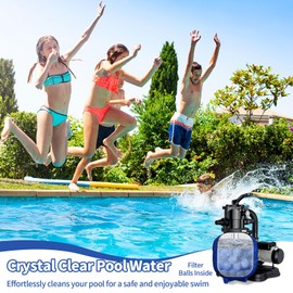 Pool Filter Balls for Sand Filter 4.5LB, Replace 150LB Sand, Reusable Pool Filter Media for Pool Pump, High Efficiency 3-5 Micron Filtration, Lightweight Filter Balls for Above Ground & Inground Pools