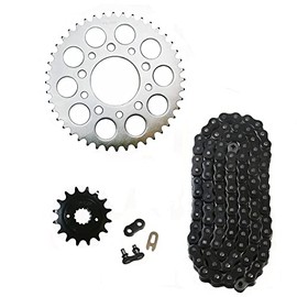 Factory Spec, KIT-600SHADOW16-44BK, Black 525x120 O-Ring Drive Chain & 16/44 Sprockets for Honda Shadow VLX 600 fits 1989-2007 VT600C/CD/CD2