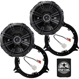 KICKER Speakers 6.5 inch for Nissan Pathfinder 2017-2020 Upgrade Kit - Pair of DS Series with Adapters and Harness, Coaxial 6 1/2 Car Audio Rear Door Speaker DSC650, 43DSC6504