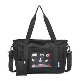 Canvas Tote Ita Bag Luggage Bag Shoulder Bag Kawaii Purses and Handbags with Pin Display for Mens Womens