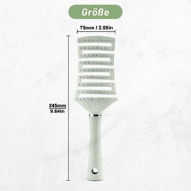 Hochelastischer Hohler Massagekamm Detangler Bürste Haarbürste Ohne Ziepen Geeignet für Lockiges Haar Glattes Haar Langes Haar Kurzes Haar Nasses Haar Trockenes Haar Grün