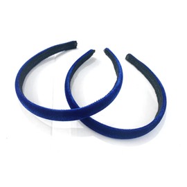 2 x Velvet Girls School Headband Alice band Hair Accessories - UK (Royal Blue)