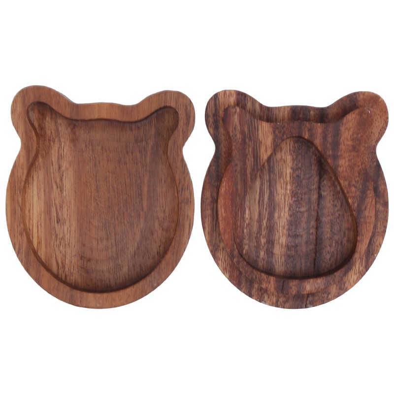 Guitar Pick Box Sapele Wood Cartoon Bear Instrument Accessories Storage