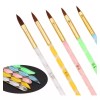noved Set Con 5 Pinceles Profesionales Kolinsky Uñas 4,6,8,10,12