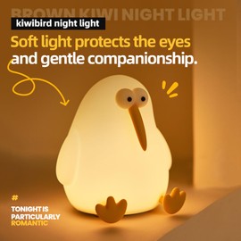 Cute Baby Night Light for Kids,Squishy Kiwibird Bedside Lamp for Night Stands,Rechargeable Dimmable Silicone Nursery Toddler Animal Nightlight,Fun Decor for Children Bedroom,Children's Day Gift