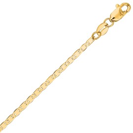 Ritastephens 14k Yellow Gold Mariner Link Foot Chain Anklet Ankle Bracelet 1.7 Mm 10 Inches