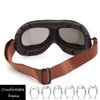 kucehiup Vintage Aviator Goggles Motorcycle Goggles (Copper frame Silver lenses)