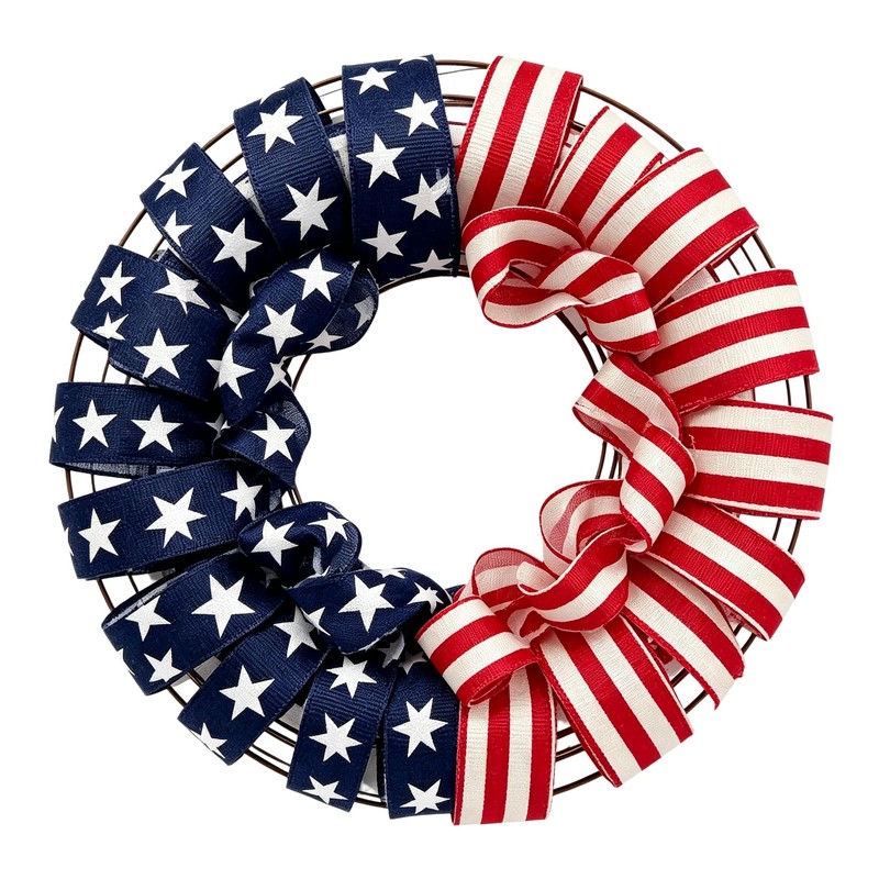 Patriotic Ribbon 2 Rolls 20 Yards 1.5" Red White Blue