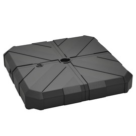 Outsunny Square Patio Umbrella Base, Cantilever Offset Umbrella Base Heavy Duty Outdoor Umbrella Stand Base, Filled Up to 143lbs with Sand or 130lbs with Water for Garden, Poolside, Brown