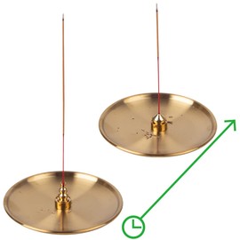 5 in 1 Incense Burner, 3 Different Heavy Brass Incense Holders with 5.5 inches Tray Ash Catcher for Sticks/Coil/Cones, Brass Incense Burner Set for Yoga, Home Fragrance Decoration,5.5' 3 Style