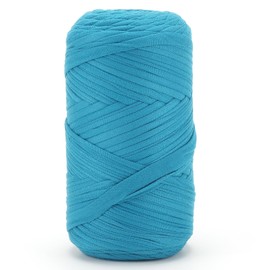 350g Crochet Yarn,Yarn for Crocheting,Thick Knitting Yarn,Elastic Fabric Cloth T Shirt Yarn, Spaghetti Yarn Soft Yarn for Hand DIY Dolls Bags Basket Cushion Crocheting Projects-Blue
