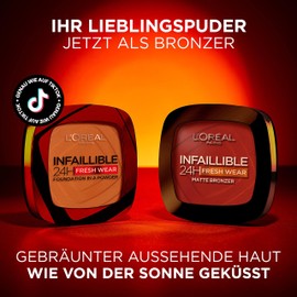L'Oréal Paris Long-lasting and opaque bronzer, for a natural and matte tan, Infaillible 24h Fresh Wear Soft Mat, Colour: 350 Medium, 1 Piece
