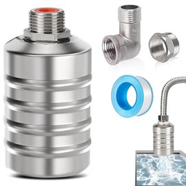 Float Valve, Automatic Water Level Control Stainless Steel Water Level Control Valve 3/4 Inch Float Switch for Tank Swimming Pool Adjustment Tower