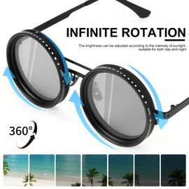 Hyunlai Automatic Tint-Shifting Polarized Sunglasses with ND Filter, 1-9 Gears Adjustable, Anti-glare UV Protection for Driving, Fishing, Hiking & Outdoor Sports