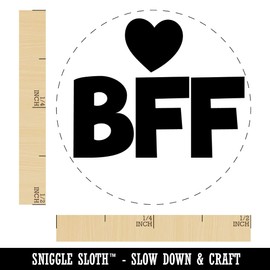 BFF Best Friends Forever Heart Rubber Stamp for Stamping Crafting Planners - 1/2 Inch Mini