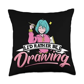 Drawing Apparel for Artists Sketching Pencil for Women Throw Pillow